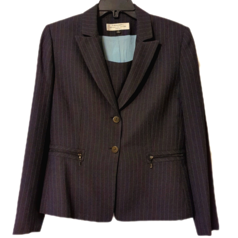 Beautiful grey and like ght blue pinstripe suit.